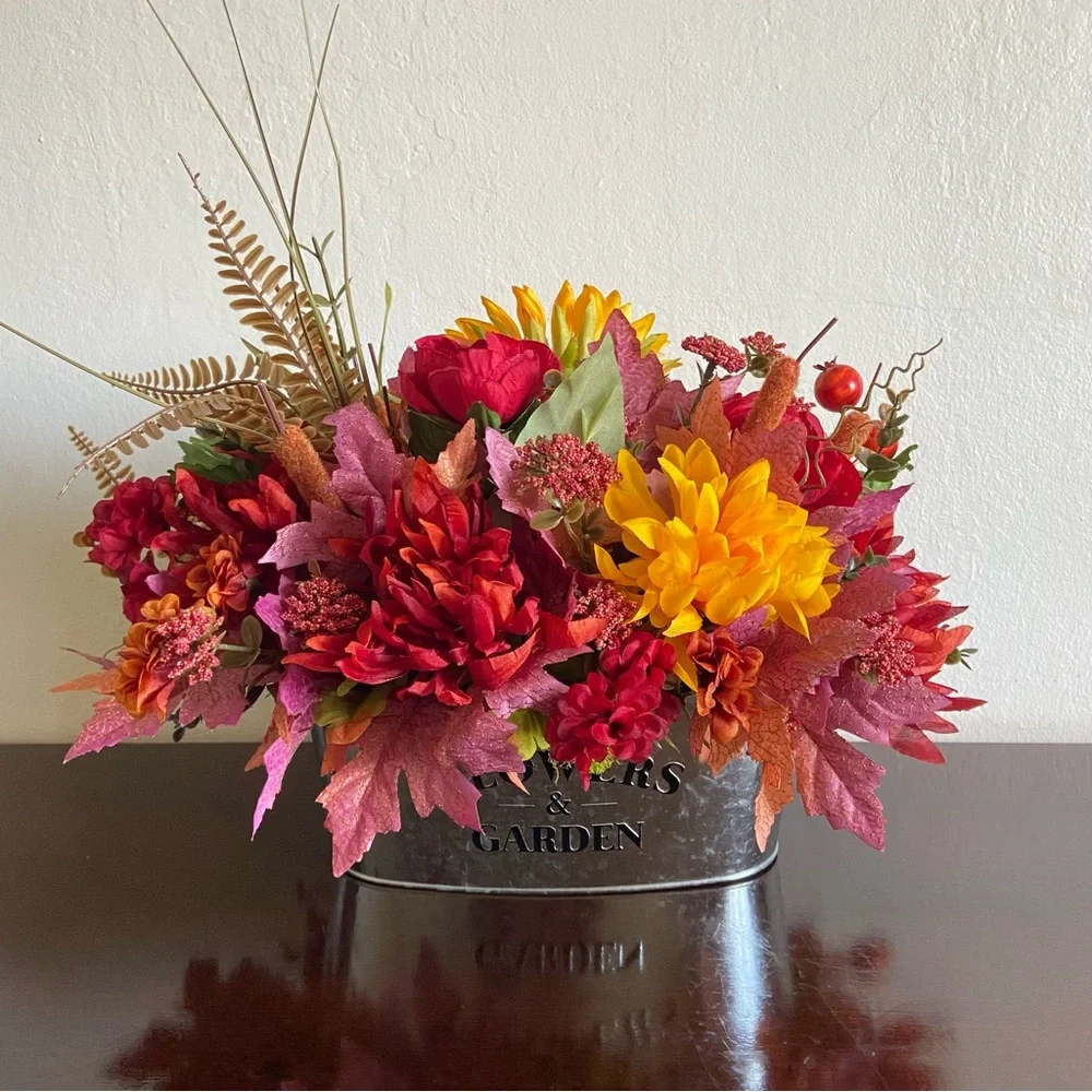 Faux Floral Bouquet with Sunflowers/Peonies